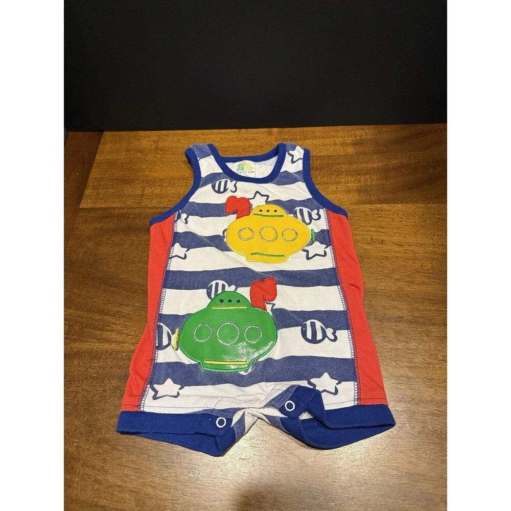 Vintage 90s Celebrity Kids 6/9 Months Submarine Romper